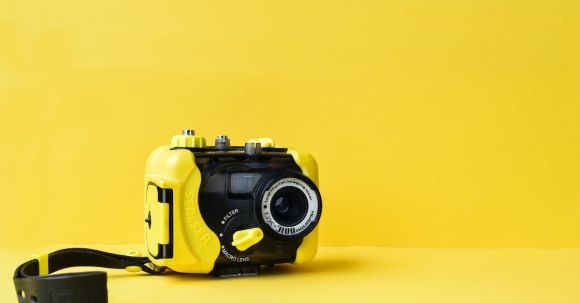 Underwater Camera - Waterproof Camera on Yellow Background