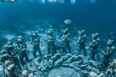 Underwater - Grey Statues on Seabed